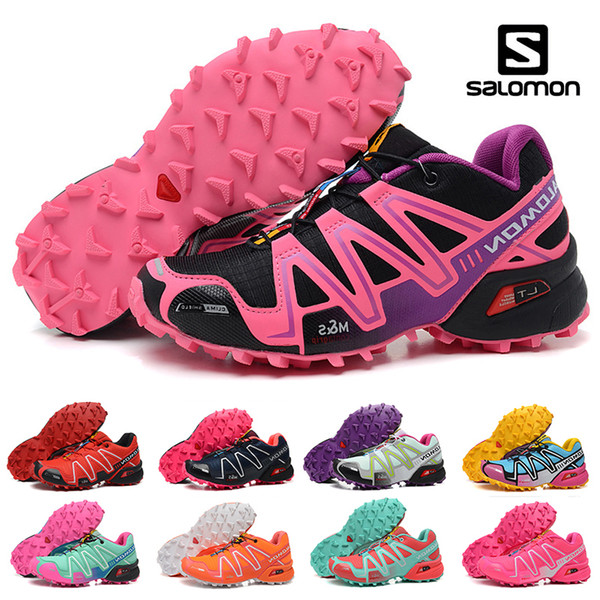 Newest Salomon Speed cross 3 CS III Running shoes Black Silver red Pink blue Women Outdoor SpeedCross 3s Hiking Womens sports sneakers 36-41