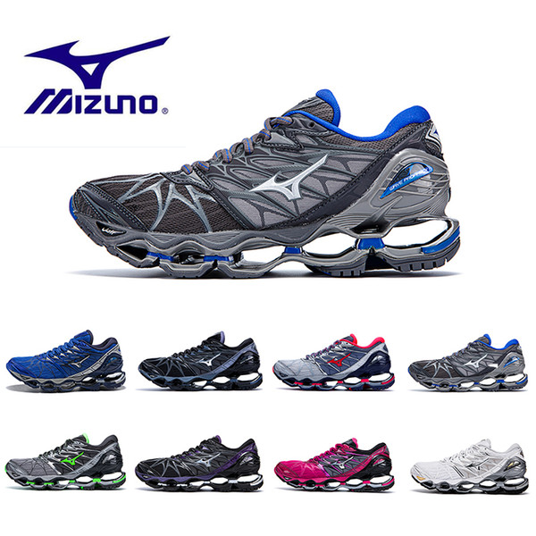 New Mizuno Wave Prophecy 7 Running Shoes Buffer fashion Men's women Originals Top Quality Sport Sneakers grayish violet Size 36-45