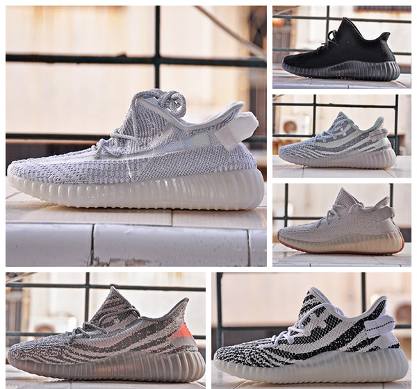 2019 350 shoes womens designer shoes mens designer sneakers Women Bred Semi Frozen Sesame Kanye West Running Shoes womens Cream white Zebra