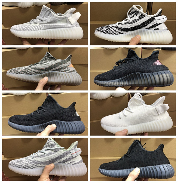 mens designer shoes designer sneakers Women Bred Semi Frozen Sesame Kanye West Running Shoes womens Cream white Zebra Sneakers