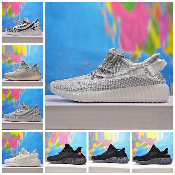 2019 mens designer shoes designer sneakers Women Bred Semi Frozen Sesame Kanye West Running Shoes womens Cream white Zebra Sneakers