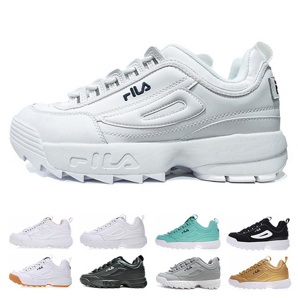 Disruptors II 2 Women Men Running Shoes Triple White Black Grey Pink Special Section Sports Sneaker Increased Fashion Casual Shoe Size 36-44