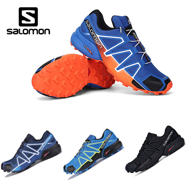 Salomon Speed Cross 4 IV CS Trail Running Shoes Mens Navy Orange Speedcross Lightweight Athletic Sneakers 40-46