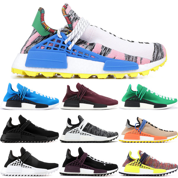 Human Race X Hu PW NMD Sun Glow Multi-Color Solar Pack Mother Orange Red Yellow Men Sports Shoes Pharell Williams Women Sneakers 36-45