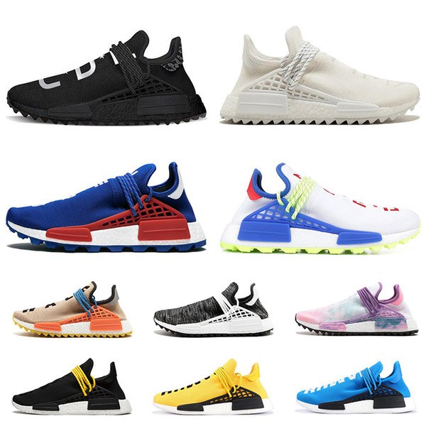 With box Human Race Hu trail pharrell williams men running shoes Nerd black blue women mens trainers fashion sports runner sneakers