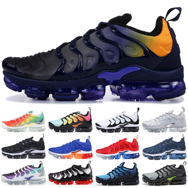 Persian Violet TN Plus Running Shoes Men Women Designer Shoes 2019 Photo Blue Bumblebee Sunset White Black Sport Sneakers 5-11