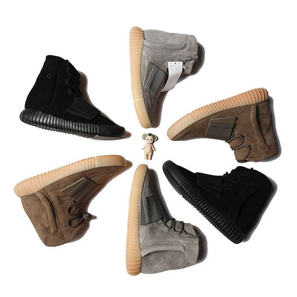 Kanye West 750 Runner Light Brown Grey Gum Triple Black High Men Running Shoes 750 Best Quality Athletic Sneakers With Box 36-46