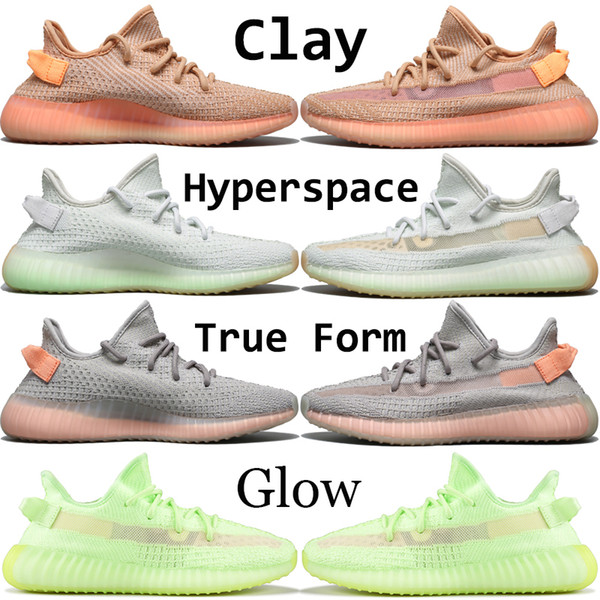 Glow Clay V2 Kanye Designer Sneakers With Box True Form Hyperspace Static Zebra Best Quality West Men Women Running Shoes 5-13