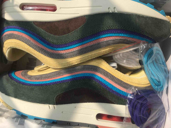 top quality New 97s Rainbow shoes 4219-400 Brand 97 Sean Wotherspoon Men Running Shoes Best Women Vivid Sulfur Multi Sports Sneakers