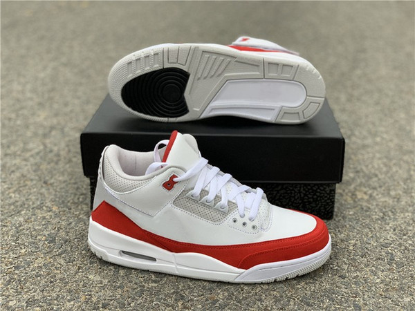 Newest Released 3 3s Tinker Basketball Shoes Style Code CJ0939-100 Authentic Quality White University Red III Outdoor Sports Shoes