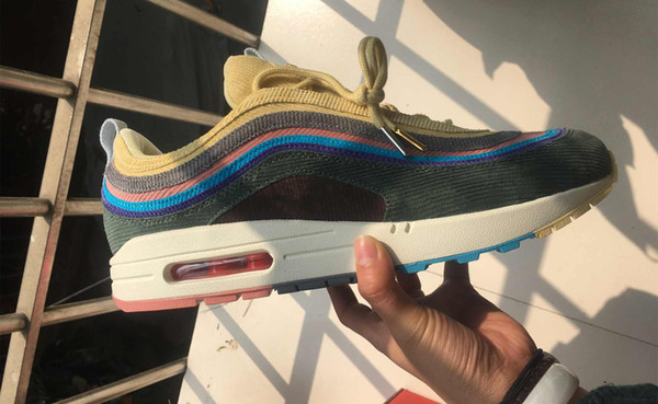 top quality New 97s Rainbow shoes 4219-400 Brand 97 Sean Wotherspoon Men Running Shoes Best Women Multi Sports Sneakers size 36-47.5