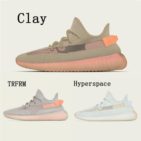 2019 New 350 TRFRM Clay Hyperspace Men Women Running Shoes Static Sesame Butter Kanye West Bred sports Sneakers Sport shoes Size 36-45