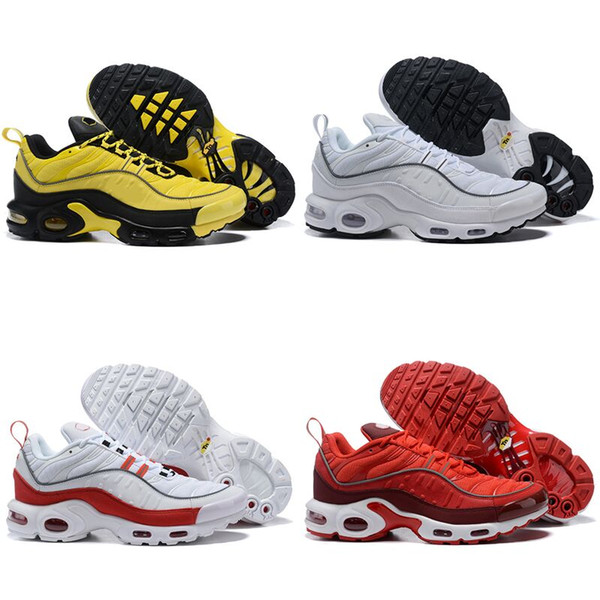 2019 New 98 Plus TN 98s Mens Designer Running Shoes Black Yellow Red White Air Trainers Sports Casual Sneakers Us Size 7-12