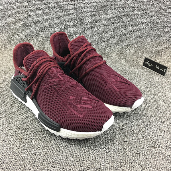 Best Human Race Pharrell Williams Hu PW NMD Friends Family Burgundy Men Womens Running Shoes Trail NERD Afro XR1 Nerd Sports Sneakers