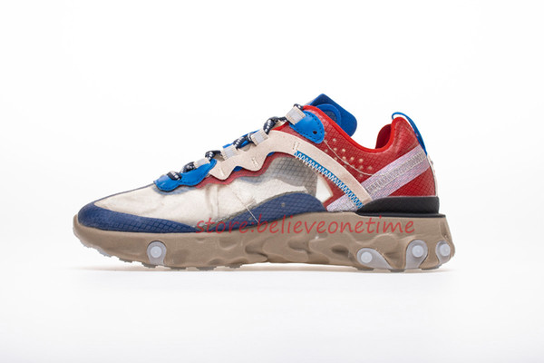 Undercover x React Element 87 Light Beige Chalk BQ2718-200 Mens Women Running Shoes Sports Casual Designer Sneakers Size Us 5.5-12