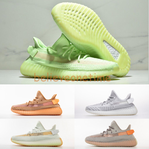 Best Quality V2 GID Green Clay True Form Hyperspace Static Mens Running Shoes Kanye West Cream White Black Women Fashion Sports Sneakers