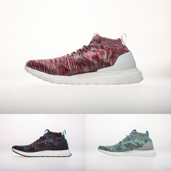 Men Women Ultra Boots Mid Running Sneakers Black MultiColor Grey Ronnie Fieg Kith Aspen Feature Burgundy Turquoise Primeknit Shoes 5.5-13