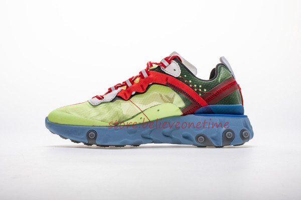 Undercover x React Element 87 Volt University Red Black White BQ2718-700 Mens Women Running Shoes Casual Designer Sneakers Size Us 5.5-12