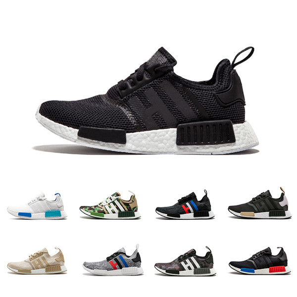 2018 NMD R1 Oreo Runner Japan Nbhd Primeknit OG Triple Black White Camo Running Shoes Men Women NMD Runners Xr1 Sports Shoe