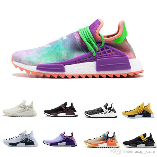 Human Race Running Shoes pharrell williams Hu trail Cream Core Black nerd Equality holi nobel ink trainers Mens Women Sports sneakers