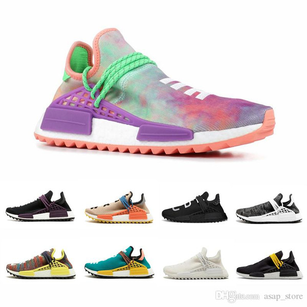 Cheap Human Race TR Men Running Shoes Nerd black cream Holi trainers Human Races Pharell Williams Mens Womens Trainers Sports Sneakers 36-45