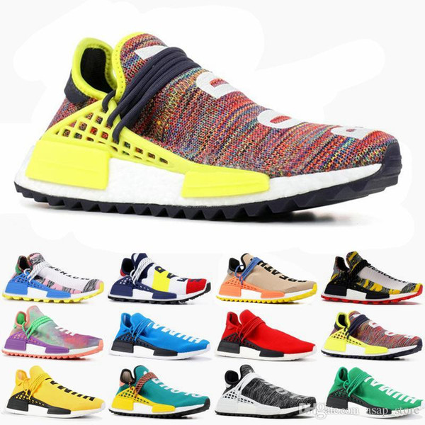 2019 Pharrell Williams Human Race Mens Running Shoes PW Hu Trail Oreo Equality Tanger Nerd Solar Pack Women Trainers Sports Sneakers 36-45