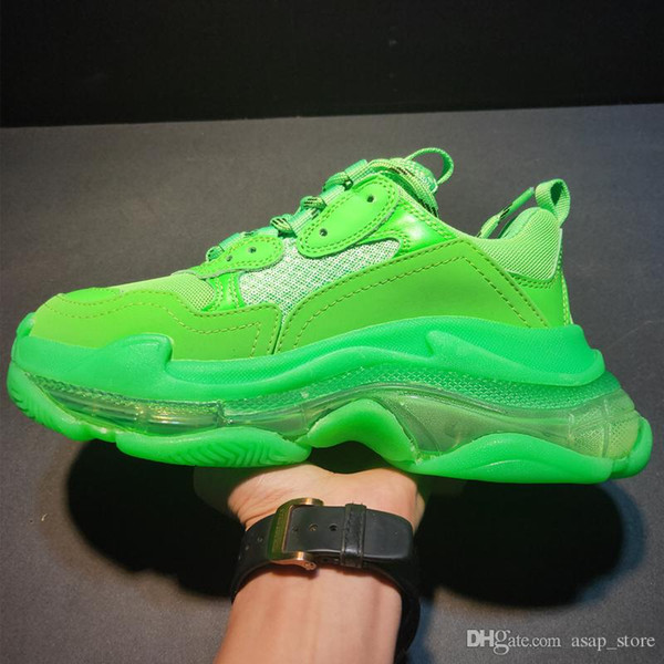 Fashion Paris 17FW Triple-S Sneaker Fluorescent Green Triple S Casual shoes Dad Shoes for High Quality Sports Sneakers