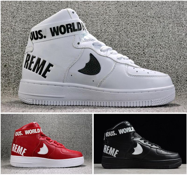 hot selling 94 SUP AF1 men's women's high cut Skateboarding sports shoes Couple red black red air skate sneaker size EUR36-45