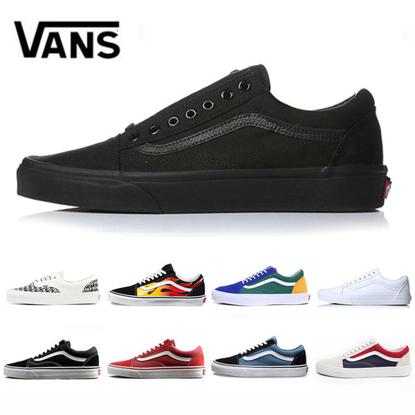 Original Brand Vans old skool fear of god men women canvas sneakers black white YACHT CLUB red blue fashion skate casual shoes