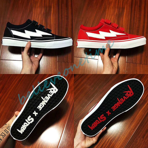 2018 New Revenge x Storm Era Hook Straps Ian Connor Black White Red Men Women Skate Shoes Kendall Jenner Casual Sneakers Size 35-44