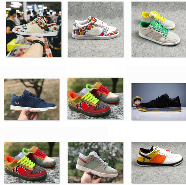 Dunk SB Low Pro QS What The Dunk Men Women Running Shoes PARIS White Widow Roswell Raygun DECON TRD Denim Skateboarding Sports Sneakers