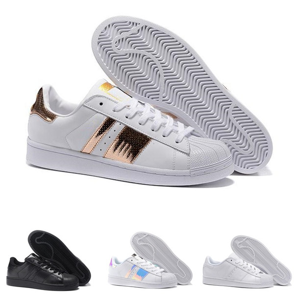 2019 new Superstar Men's Casual Sneaker Shoes Women's Foundation Classic GOLD black White FREE SHIPPING Eur size 36-45