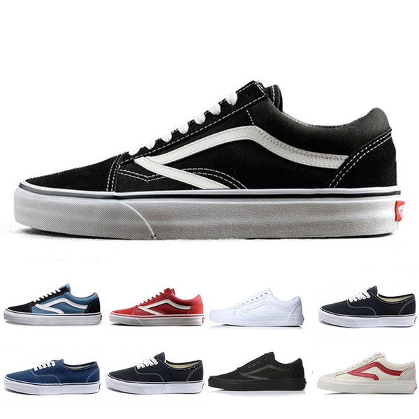 Newest OG Original Brand Old Skool Classic men women Canvas skate shoes Triple Black white red Classic Fashion Cool Casual sneakers 35-44