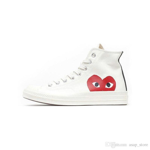 New Skate Shoes 1970s Classic Canvas Casual Play Jointly Big Eyes High Top Dot Heart CDG Womens Men Fashion Designer Sneakers