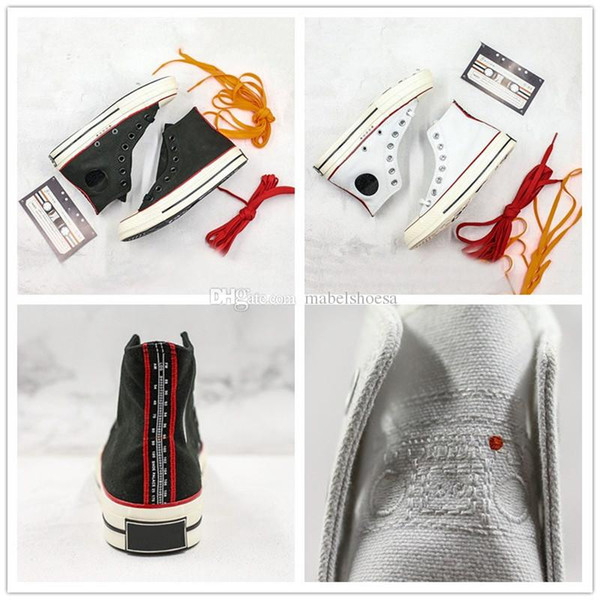 New Recorder Era Shoe Palace Casual Canvas Shoes Black White Designer Shoes With Radio Embroidery Pattern Elements Design