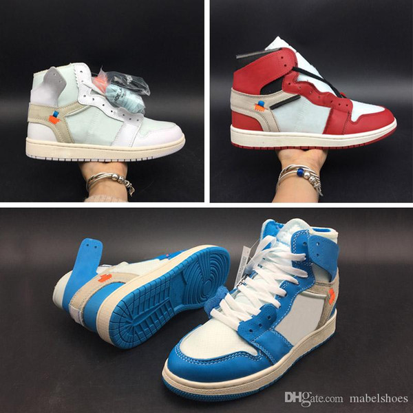 TOP 1s OG Chicago UNC Blue Red Basketball Shoes Men 1s Fashion Designer Sneakers High Quality Sport Sneaker With ShoeBox