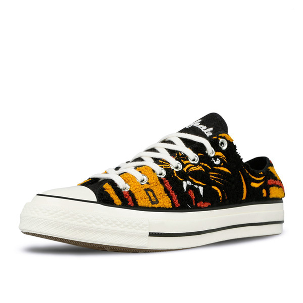 New Undefeated Chuck 70 OX Woolen Tiger Pattern Chaussures Men Women Skaterboard Shoes 1970s Orange Casual Sneakers Size 35-44