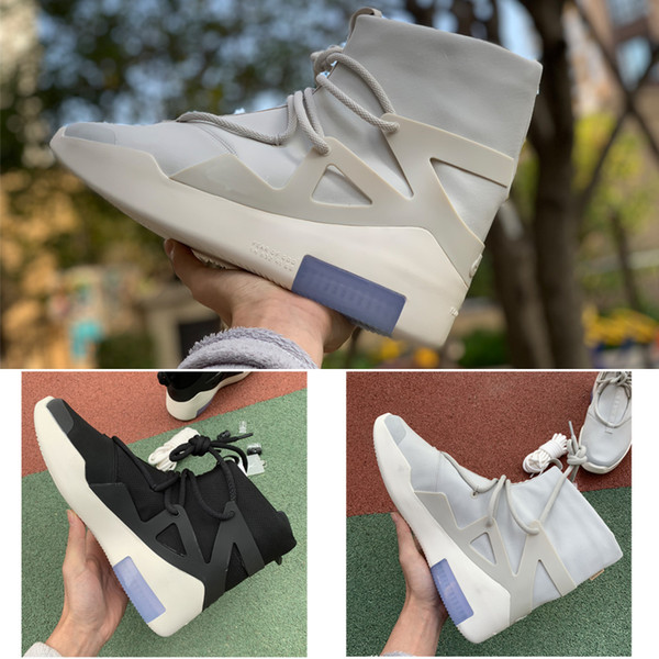 Newest Fear of God 1 Men Shoes FOG Boots Light Bone Black Sail casual Shoes Men white grey black casual shoes Size 7-12