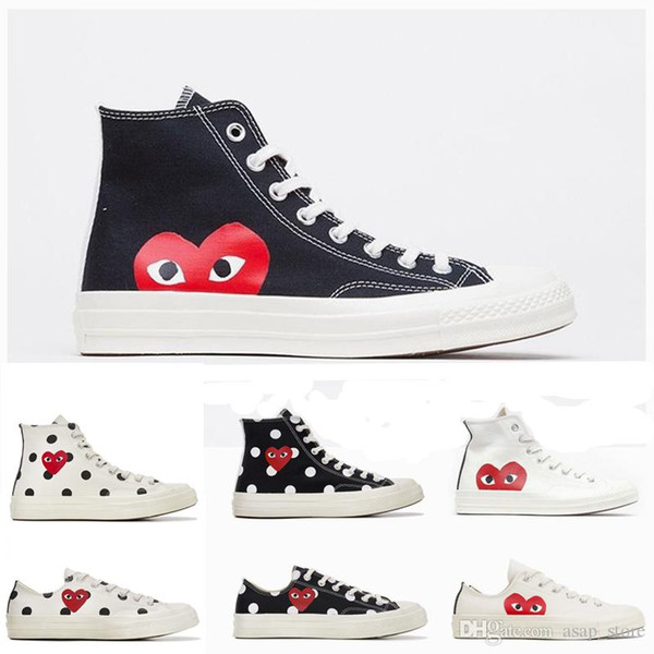 Classic Skate Shoes 1970s Canvas Play Jointly Big Eyes High Top Dot Heart CDG Womens Men Fashion Designer Sneakers