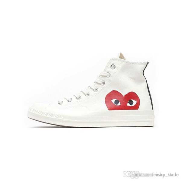 New Skate Shoes 1970s Classic Canvas Casual Play Jointly Big Eyes High Top Dot Heart CDG Womens Men Fashion Designer Sneakers