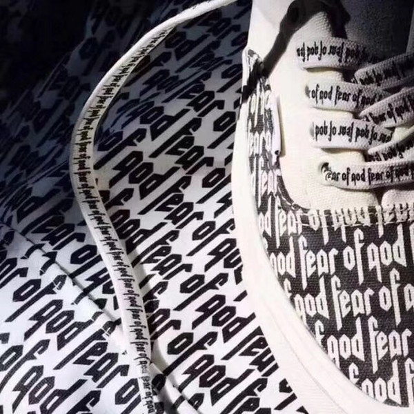 Limited Fear of God X Canvas VAN Style 147 Shoes Man Woman Skate Shoes White Black Shoes With Original Box