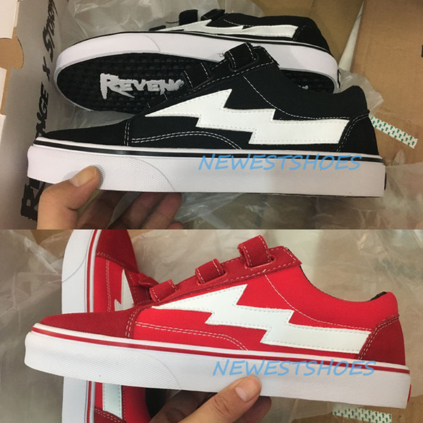 Real Pictures Revenge x Storm Era Hook Straps Ian Connor Black White Red Mens Womens Skate Shoes Kendall Jenner Casual Sneakers Size 35-44