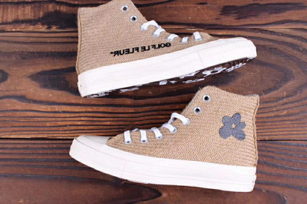 New The Creator x Golf Le Fleur All-Star 70 Hi Burlap 1970 Brown Sunflower Best Quality Running Casual Skate Shoes With Bag Box 35-44