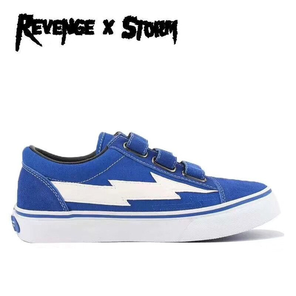 Revenge x Storm II Vol. 1 Low Top Blue Era Hook Straps Black Red Mens Womens Skate Shoes Ian Connor Kendall Jenner Casual Sneakers With Box