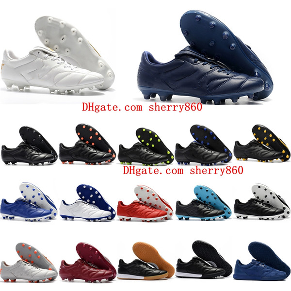 2018 cheap mens soccer cleats Retro Tiempo Premier II TF IC football boots Tiempo Legend Premier 2.0 FG AG soccer shoes Hot