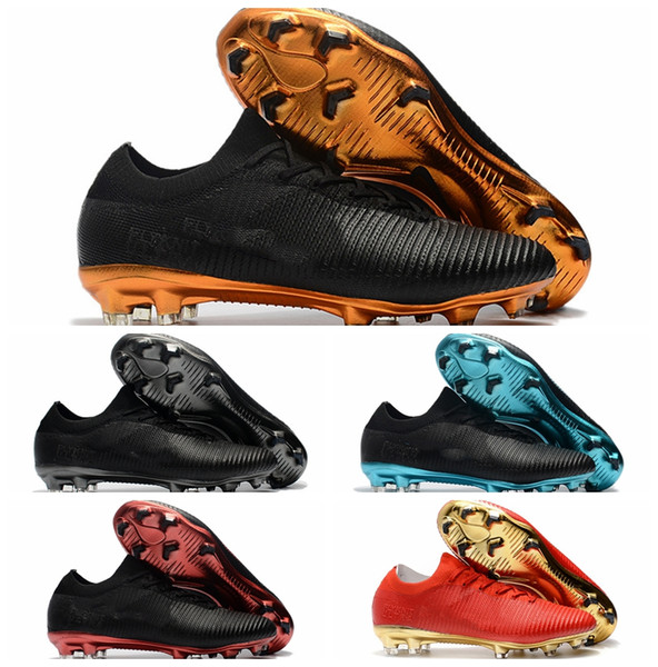 2018 cheap soccer cleats Mercurial Vapor Ultra FG original football boots mens soccer shoes botas de futbol ultra boost Black gold Blue New