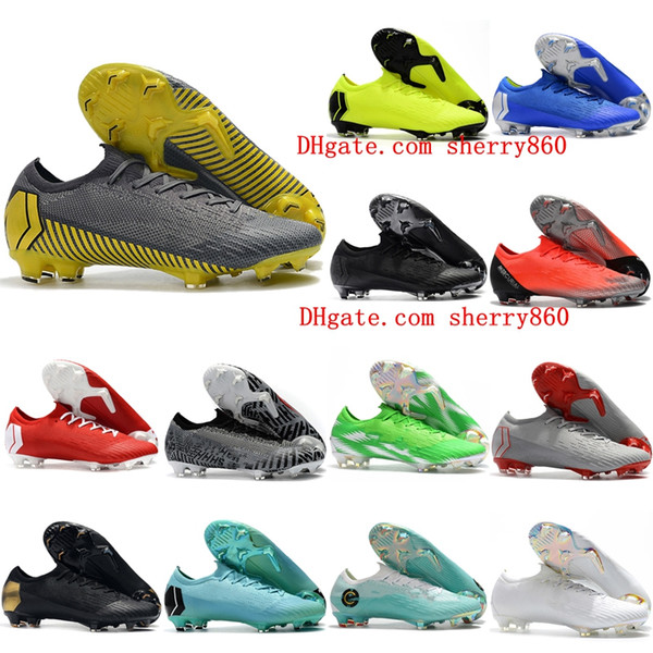 2019 top quality mens soccer shoes Mercurial XII CR7 Elite FG soccer cleats outdoor football boots Mercurial Superfly VI 360 Elite FG