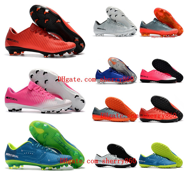 2018 low mens soccer shoes indoor boys football boots cr7 Mercurical Victory VI TF Turf kids soccer cleats mercurial womens children cheap