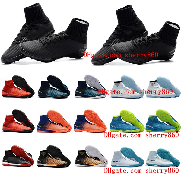 2018 cheap mens cr7 soccer cleats Mercurial Superfly V TF IC indoor soccer shoes cristiano ronaldo Crampons de football boots neymar New Hot