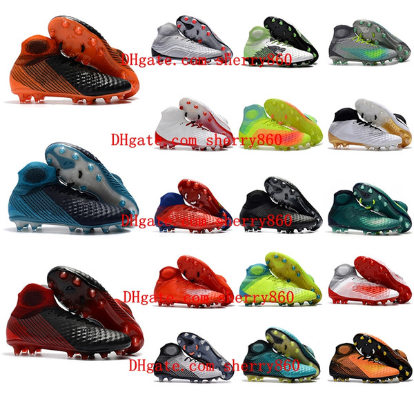 2017 Cheap Hot football soccer shoes mens soccer cleats bhm magista obra fg high top football boots Magista Obra 2 Gold allblack Orange